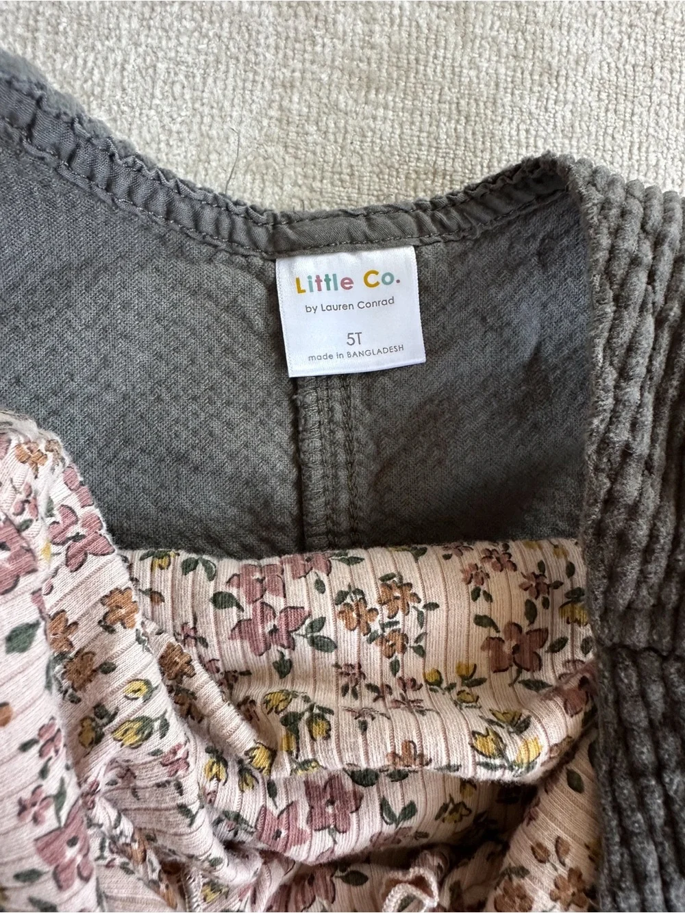Corduroy and Floral Ribbed Jumper Set 5T